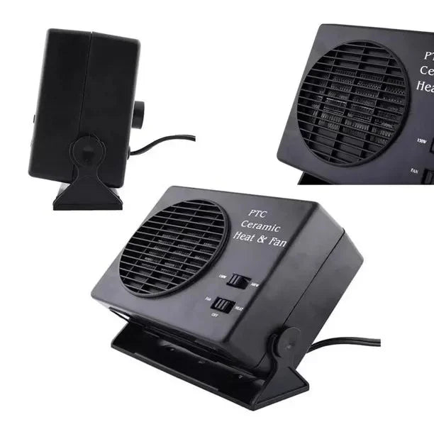 Skanto | 12V Ceramic Car Heater | 150W-300W Portable Fan with Automatic Thermostat for Winter Vehicle Use