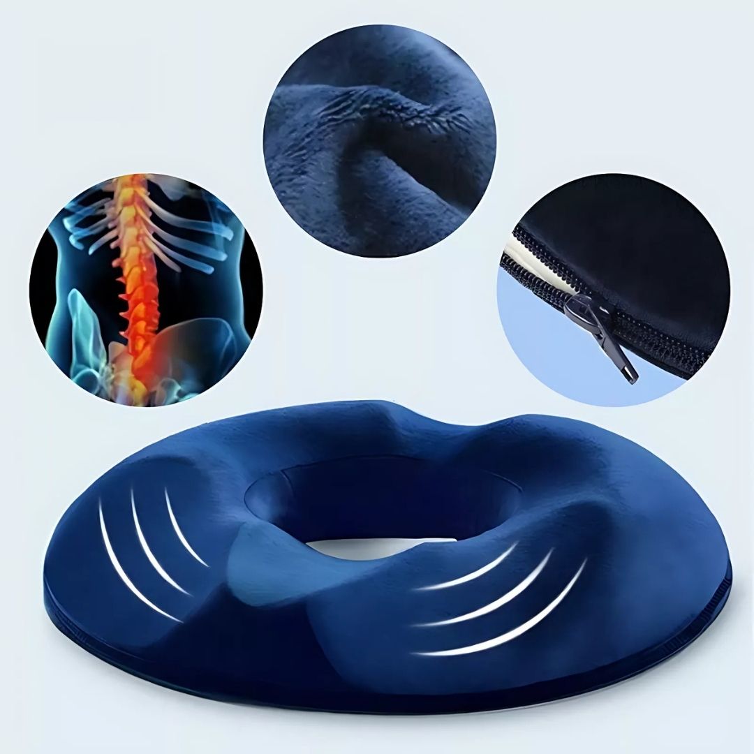 SitRelief | Donut Seat Cushion – Tailbone & Haemorrhoid Relief – Memory Foam – Washable Cover – Office, Travel, Postpartum Use Kalsten