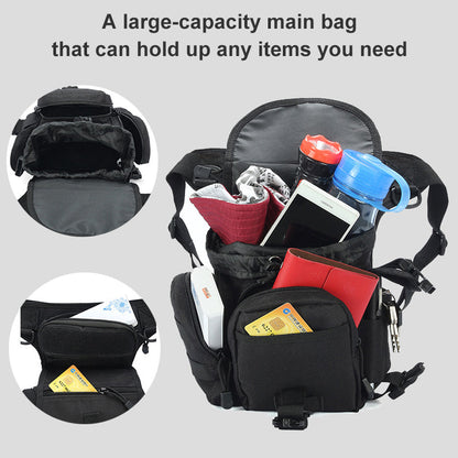Waterproof tactical nylon waist bag for men, leg bag, travel bag