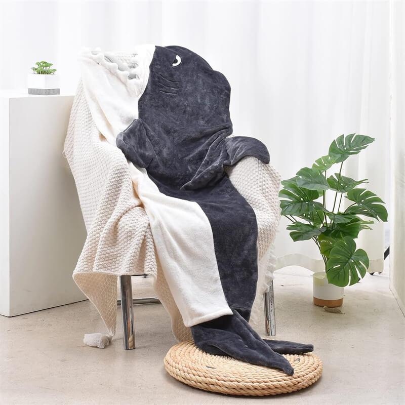 Plush Shark Blanket Hoodie – Comfortable wearable blanket