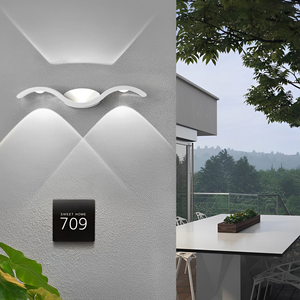 Outdoor Seagull Creative Wavy Wall Mounted Up Down LED Lighting | Kalsten