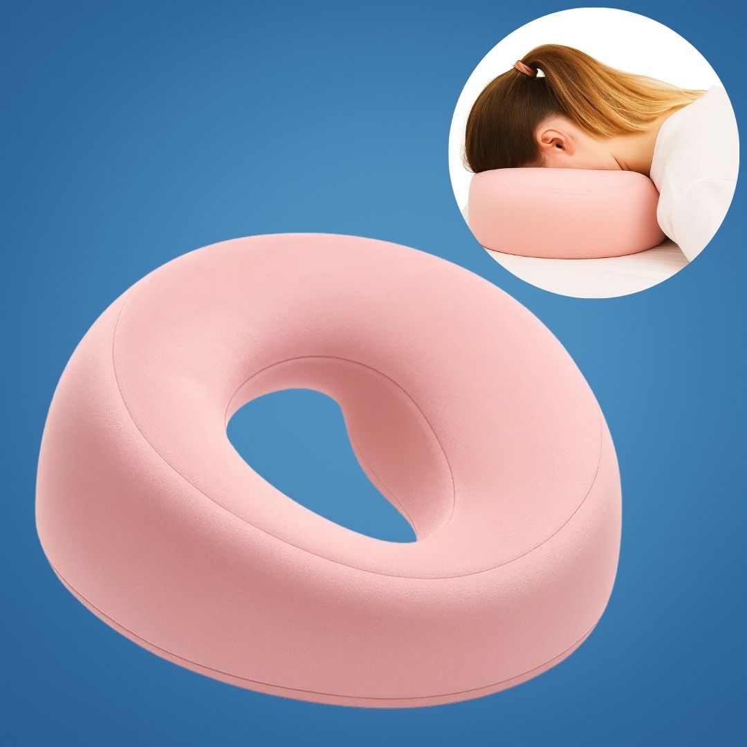 FaceEase | Face‑Down Pillow – Pressure Relief Support – Contoured Memory Foam – Ideal for Massage Beauty & Stomach Sleeping Bowlift