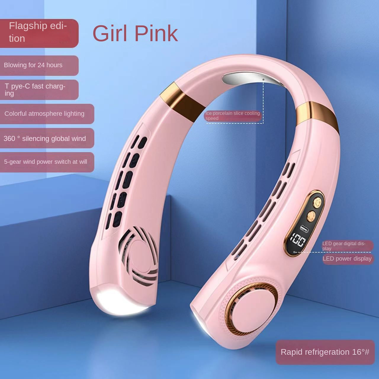 Skanto | Digital Display Portable Neck Fan