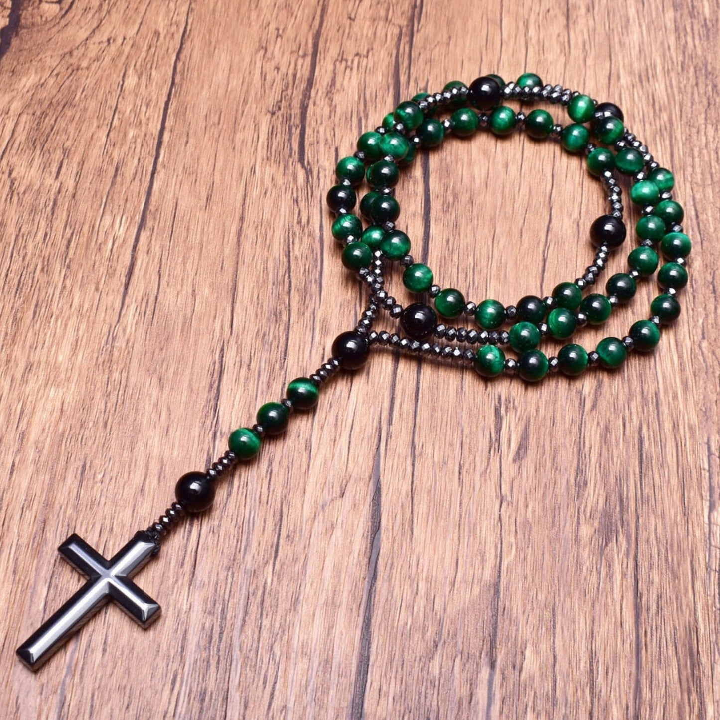 Skanto | Orion Spiritual Necklace with Tiger's Eye & Lapis Lazuli – Men's Rosary
