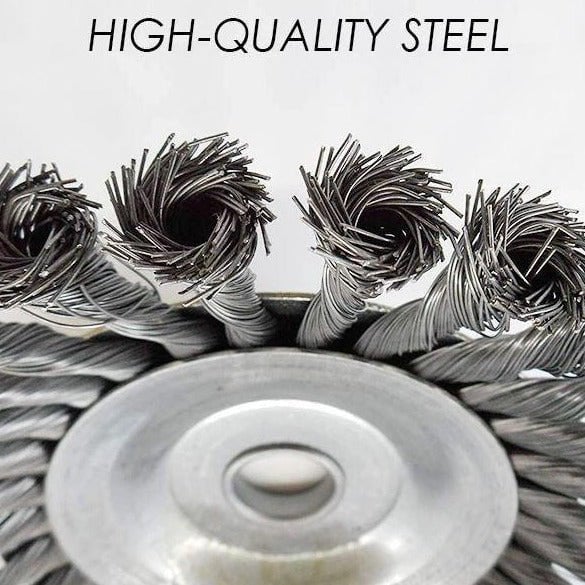 SteelTwist Weed Brush – 360° Braided Steel Trimmer Blade (15 cm) | Karnz