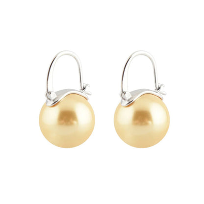 Skanto | Black Pearl Earrings Available in White Champagne Grey Gold and Black Pearl Dangle Earrings