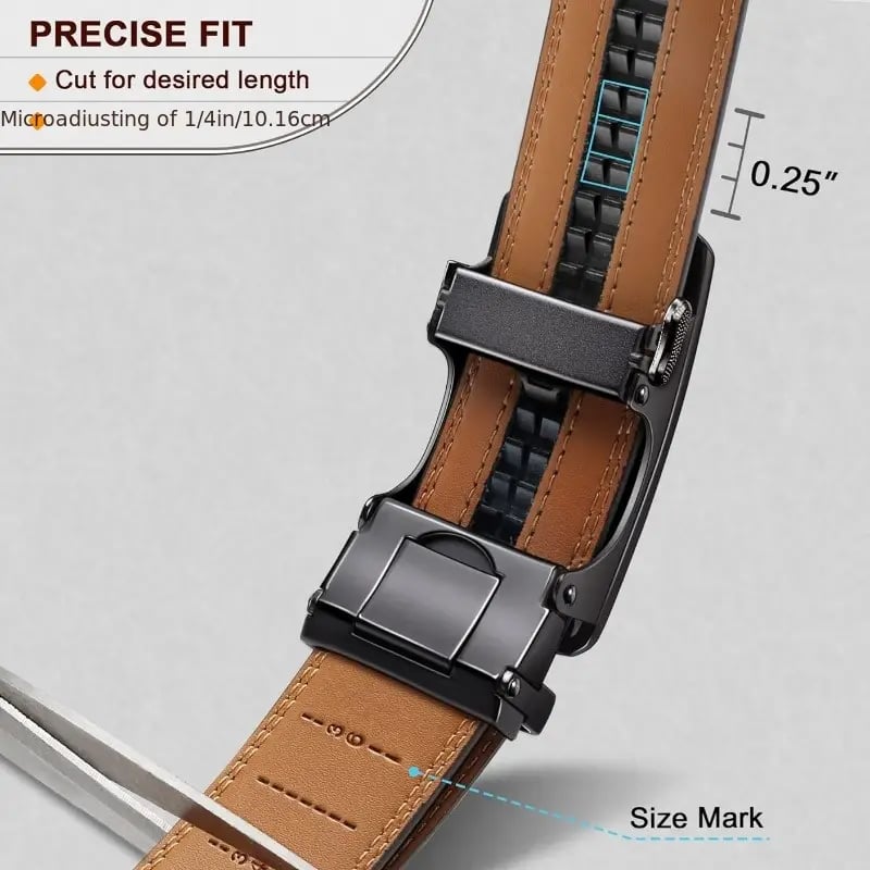 BowLift | Eptchn Leather Ratchet Belt With Adjustable Buckle CrackSlick