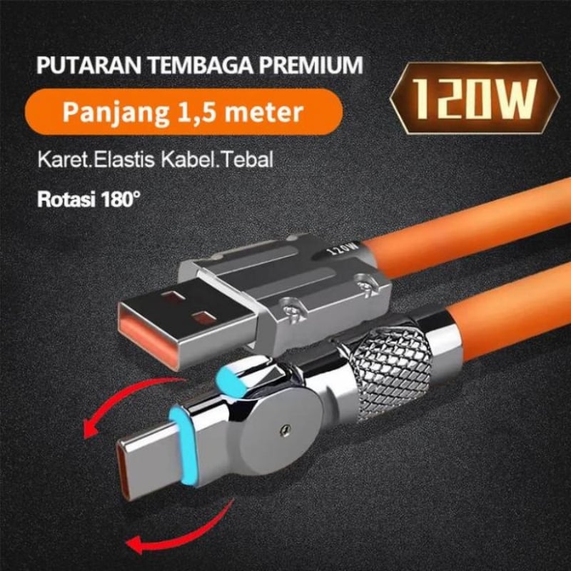 Magnetic Charging Cable | 540° Rotatable Connector | Fast Charging with LED Lighting