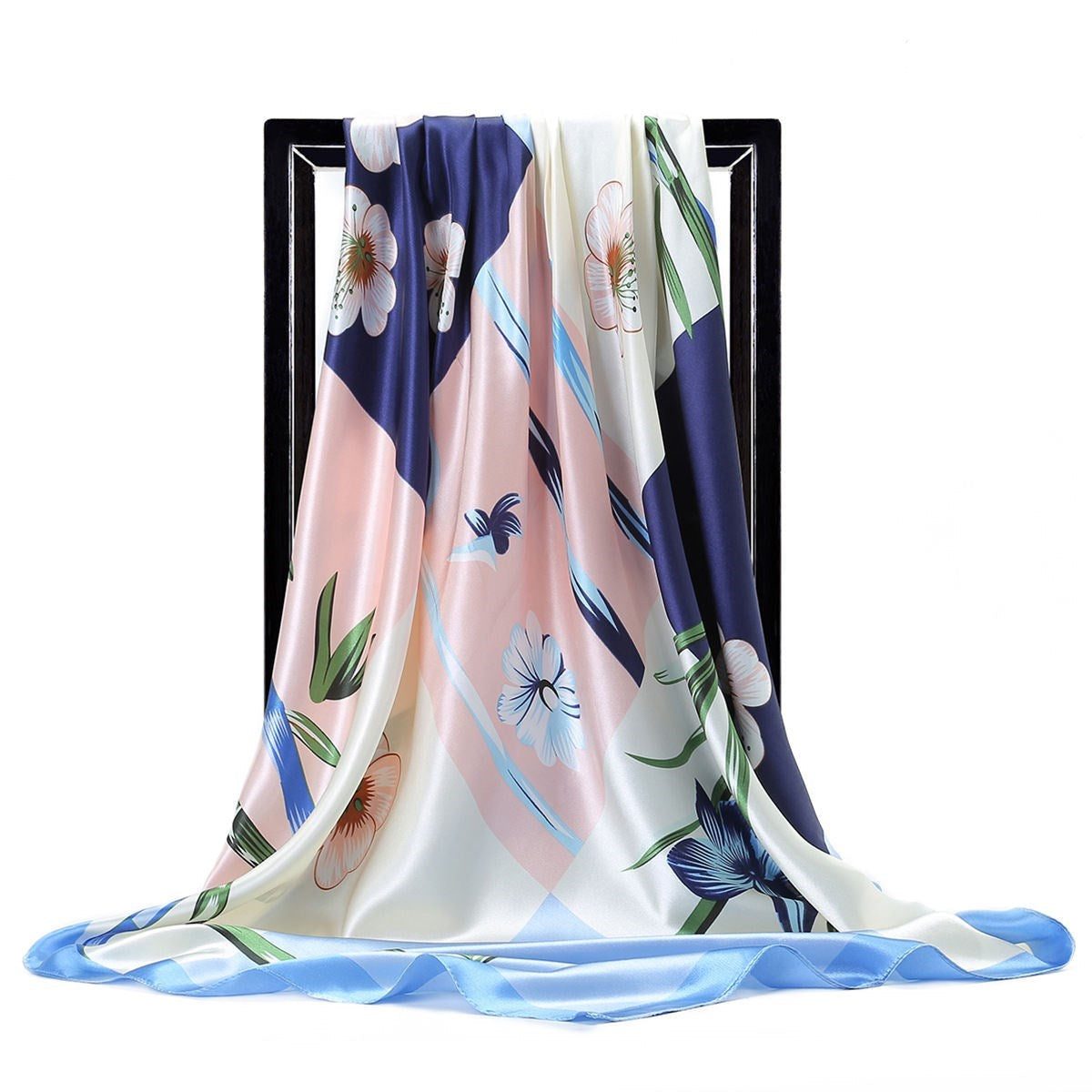 Skanto Skanto | Large Square Scarf Simulated Silk Scarf Versatile Scarf Scarf