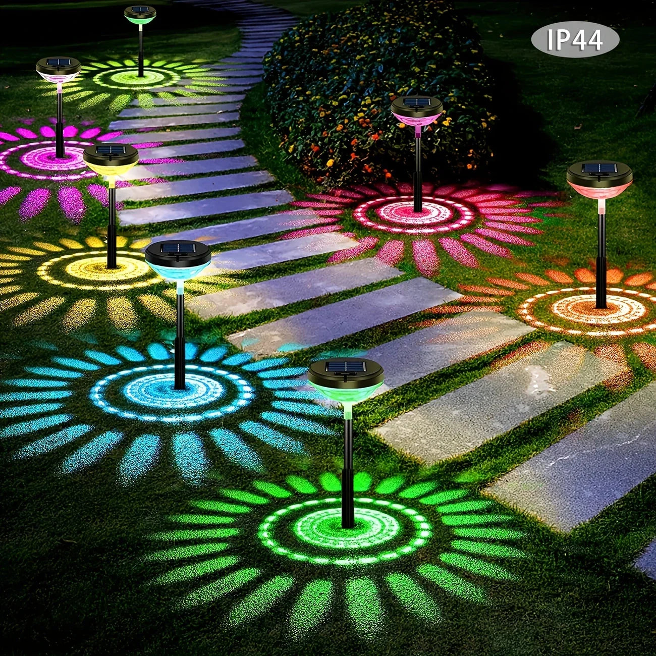 BowLift | Solar Garden Lamp with Color Change – LED Garden Lighting for Outdoor Use with Flower Pattern