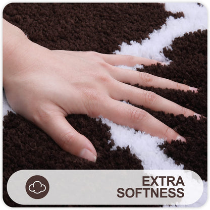 BowLift | Ultra Soft Shaggy Bath Mat Set – 2 Piece Non-Slip Absorbent Rugs