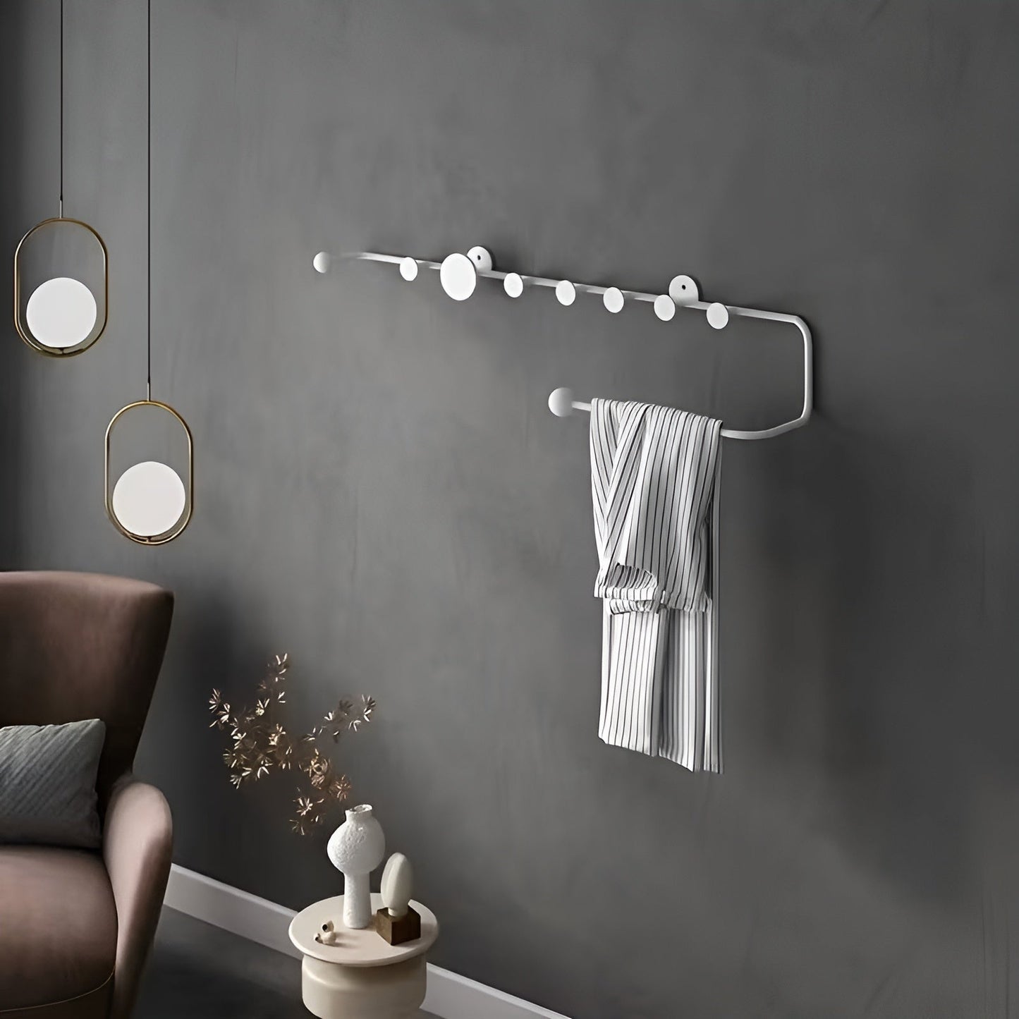 Wall wardrobe with hooks – Modern and space-saving | Ideal for hallway, bedroom, and entrance area | Bowlift