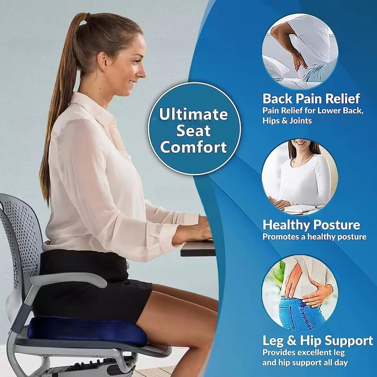 Skanto | Ergonomic Memory Foam Seat Cushion for Office Chair and Car