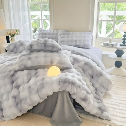 Cozy Plush Bedding Set – Warm and Soft for Autumn & Winter | ReversiBowlifte Design in Rabbit Fur & Milk Velvet | Bowlift