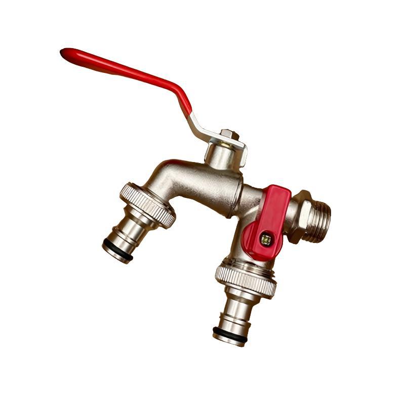 BowLift | Dual-Outlet Stainless Garden Faucet – Rustproof 2-Way Tap with Quick Connect & Independent Valves