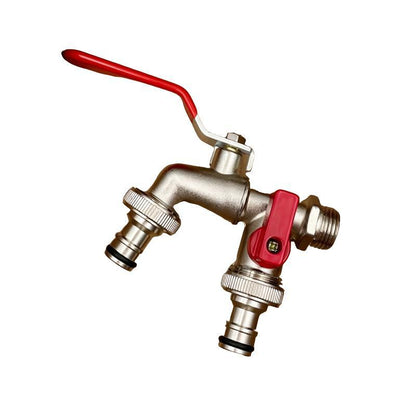 BowLift | Dual-Outlet Stainless Garden Faucet – Rustproof 2-Way Tap with Quick Connect & Independent Valves