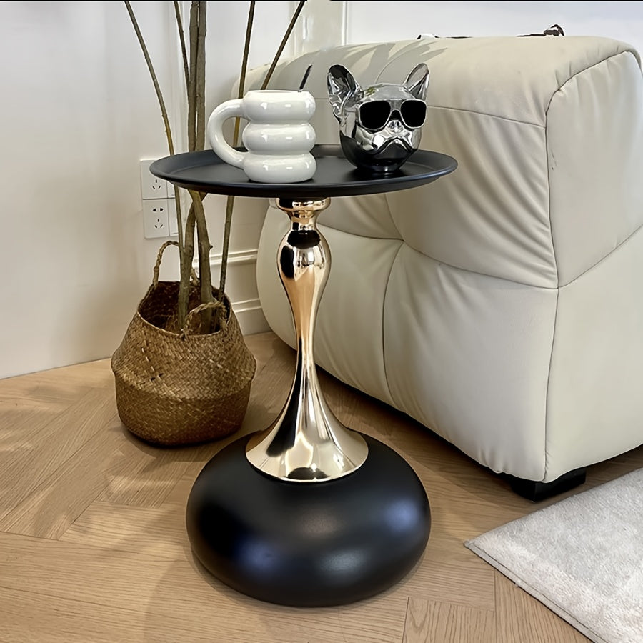 Modern side table with ceramic base and metal legs – 55 cm high | Skanto