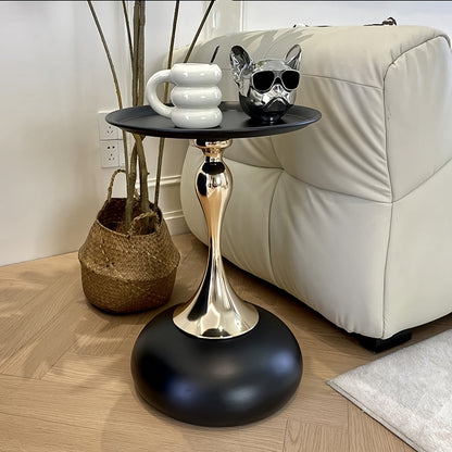 Modern side table with ceramic base and metal legs – 55 cm high | Skanto