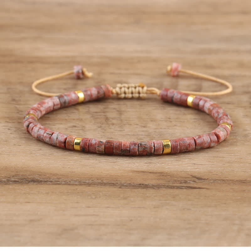 Skanto | Braided bracelet with 2,4 mm natural stone beads – Seraphina
