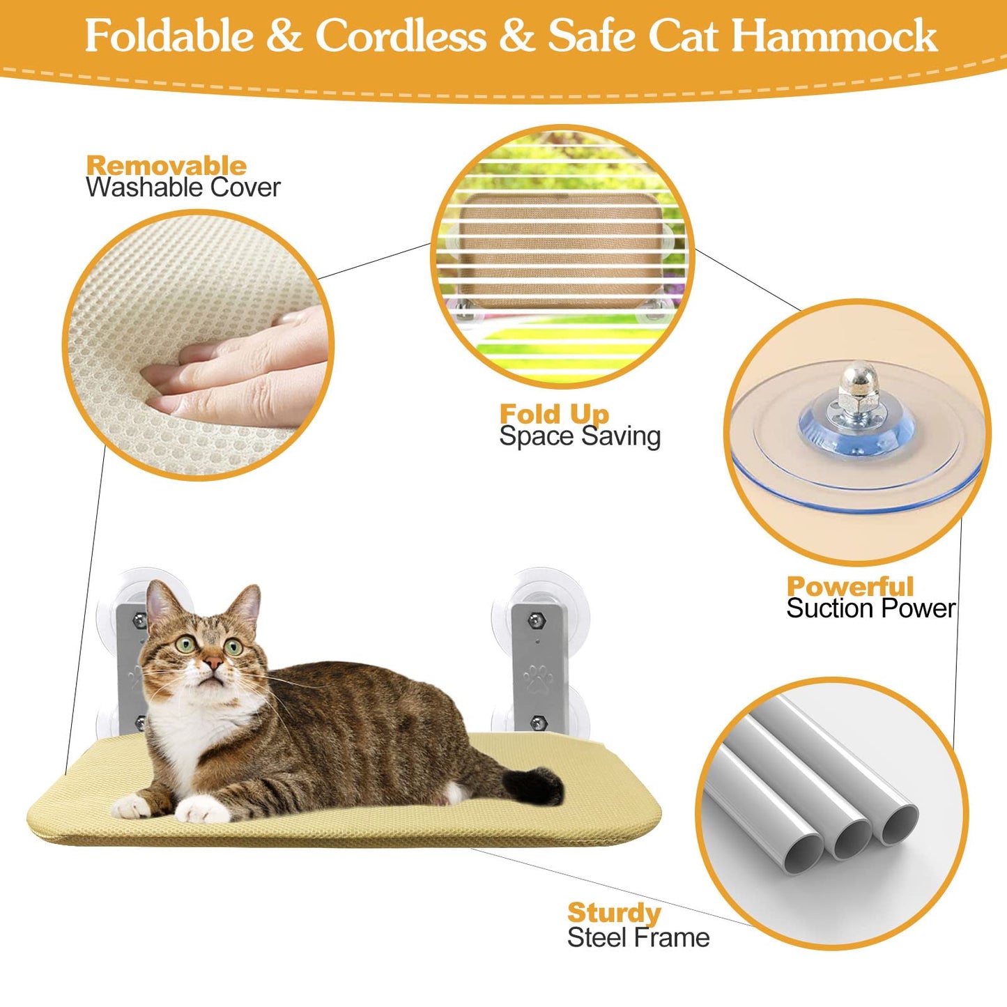 Skanto | Foldable Cat Hammock with Suction Cup Cat Hammock