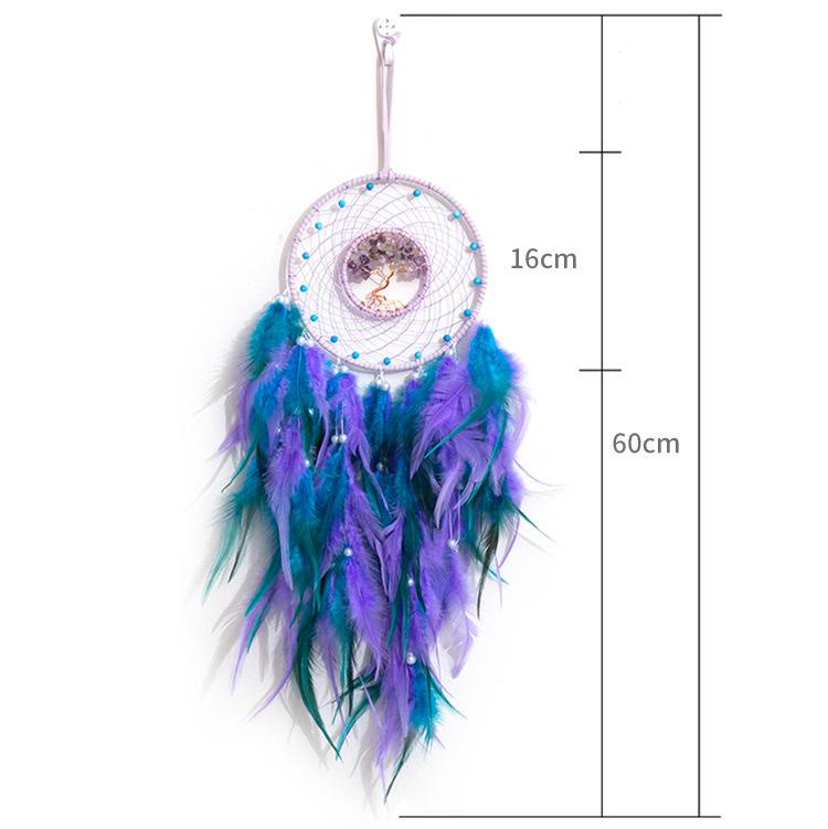 Skanto | Crystal Tree Of Life Feather Glow Dreamcatcher