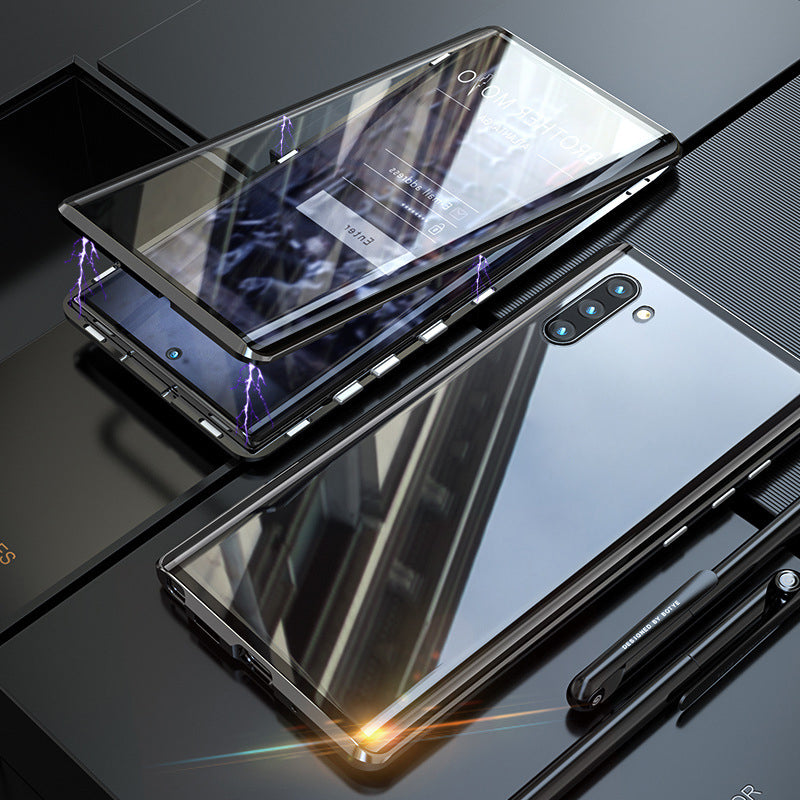 Magnetic double-sided tempered glass phone case for Samsung and iPhone