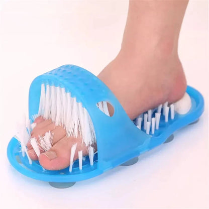 Easy Feet Cleaning Brush Exfoliating Foot Massager Slipper for Unisex Adults, 1 Pc (Blue) Skanto