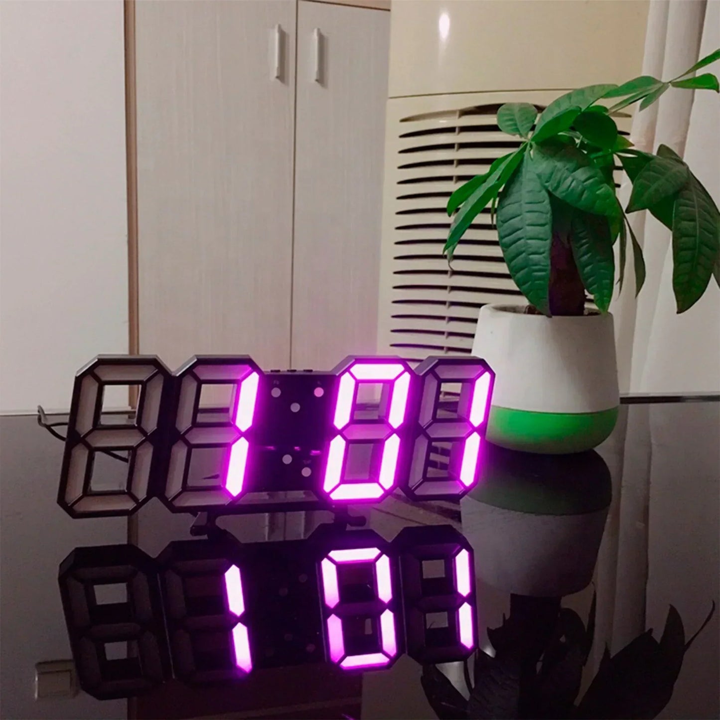 Skanto 3D LED Wall Clock | Modern Digital Clock | Dimmable LED Light | Stylish Wall Decor