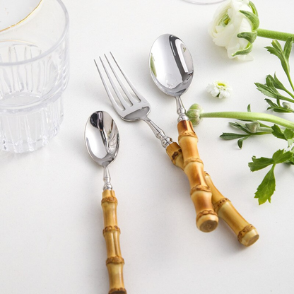 Arashiyama Bamboo & Stainless Steel Cutlery Set – Natural Elegance | Brehn