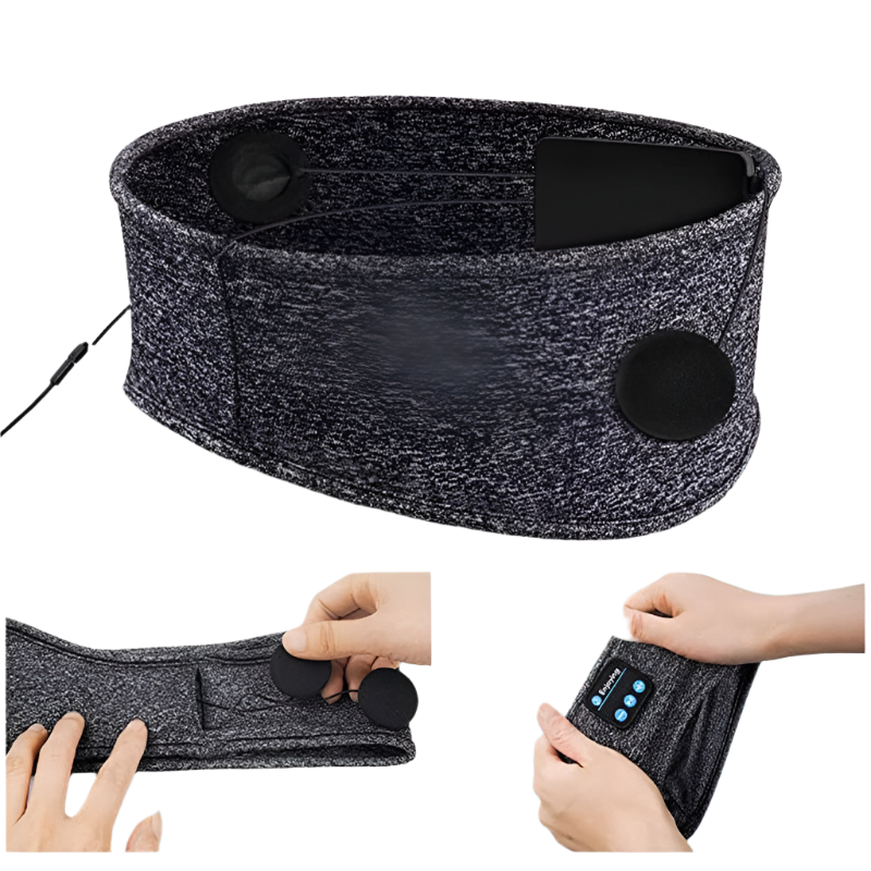 SnoozeMelody - Soundproof Bluetooth Sleep Mask for Peaceful Nights Skanto
