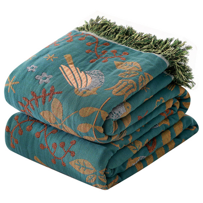 Premium Reversible Scandinavian Bird Throw Blanket - Extra Soft Bowlift