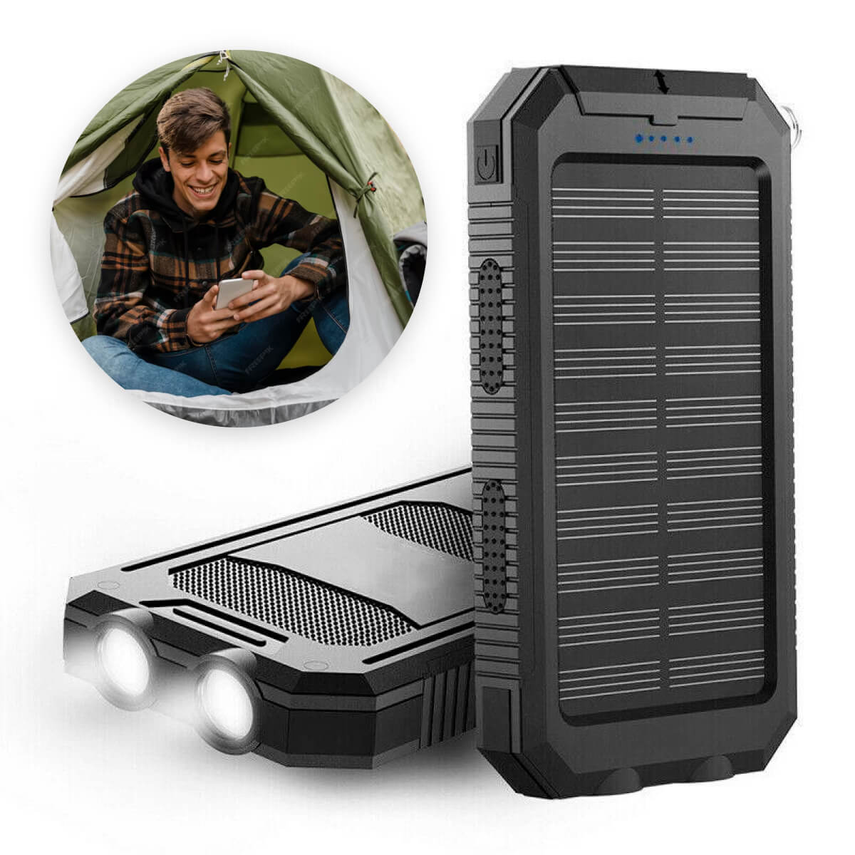 Skanto | Solar Power Bank Waterproof Dual USB Charger