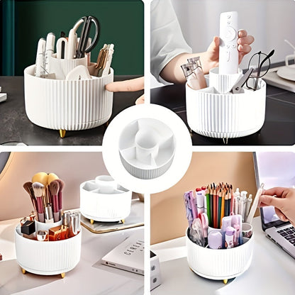 Skanto | GlamSpin – 360° Rotation Makeup & Desk Organizer with 5 Compartments