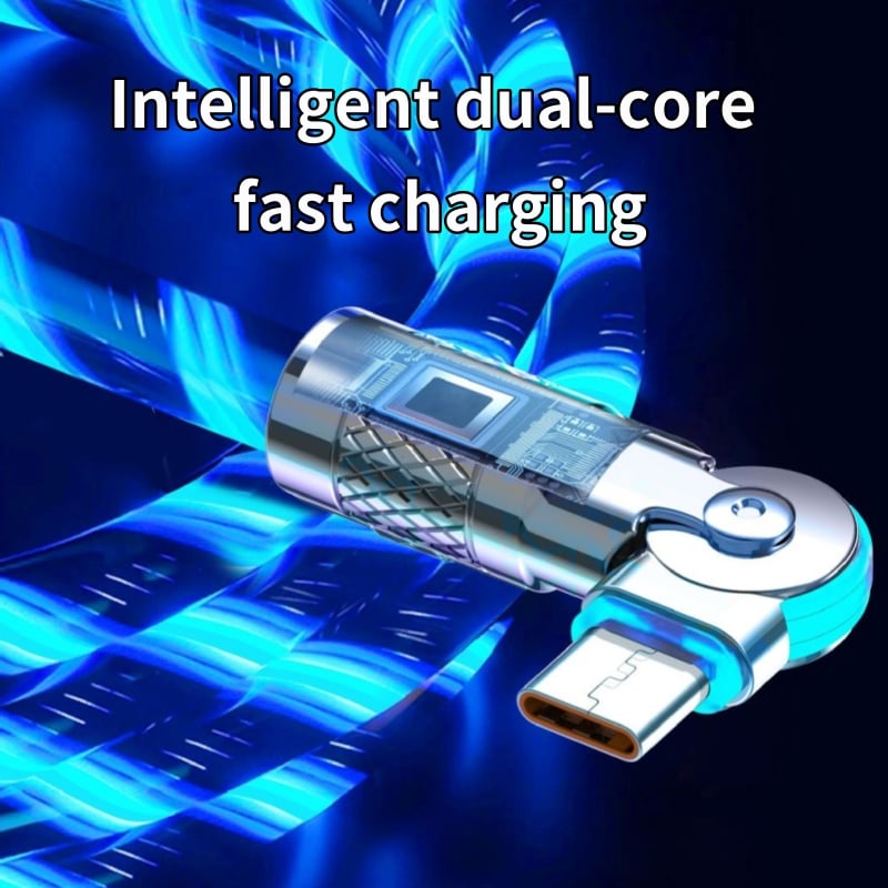 Magnetic Charging Cable | 540° Rotatable Connector | Fast Charging with LED Lighting