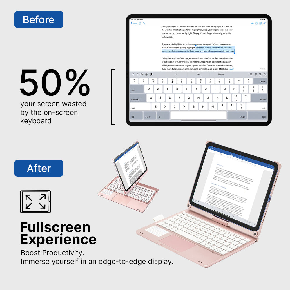 Skanto | Rotating Keyboard Case for iPad - Rotating Design