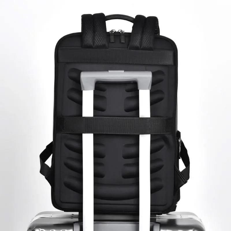 Skanto | Elegant Leather Backpack for Men/Women with USB Port for Laptop and Everyday Use, 15.6 Inch, Black
