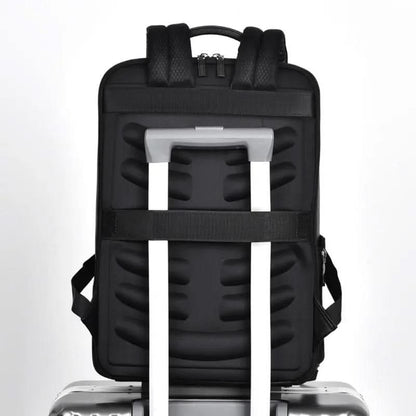 Skanto | Elegant Leather Backpack for Men/Women with USB Port for Laptop and Everyday Use, 15.6 Inch, Black