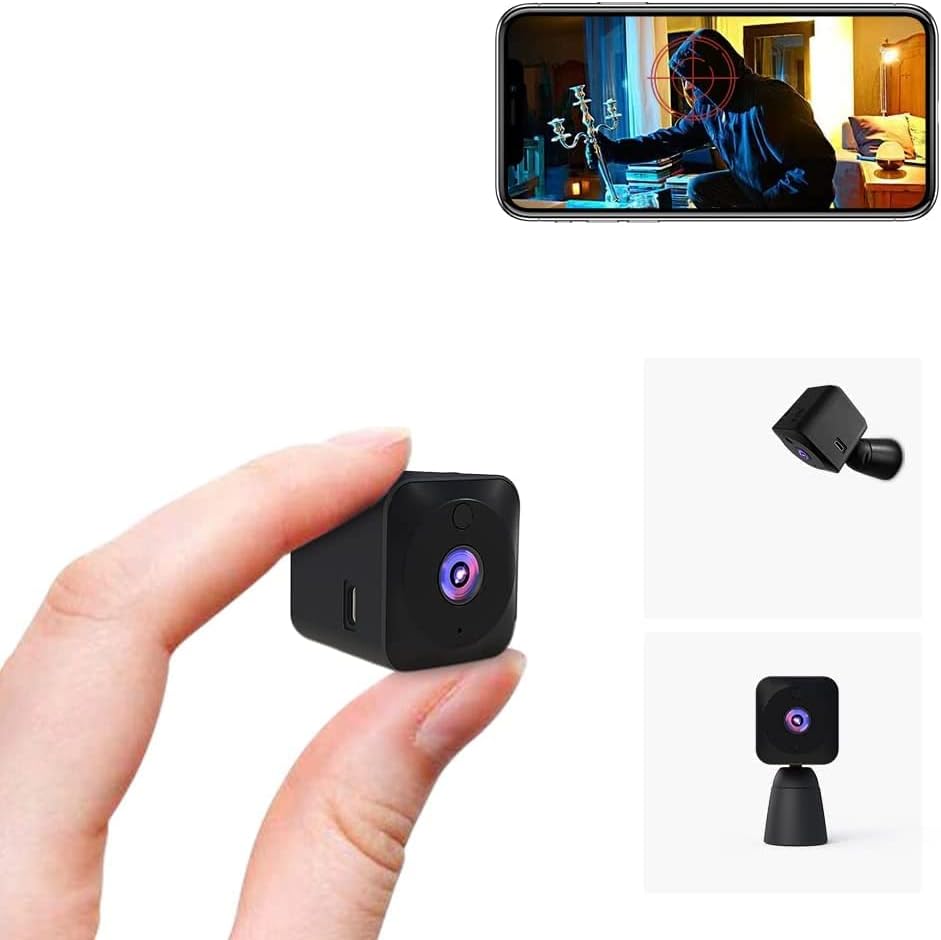 Mini surveillance camera 4K, WiFi, hidden indoor camera with night vision