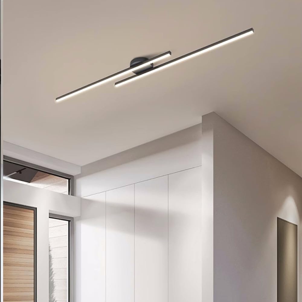 Skanto | Modern Aluminum Semi Flush Mount LED Ceiling Light | Minimalist Design for Living Room, Bedroom & Hallway