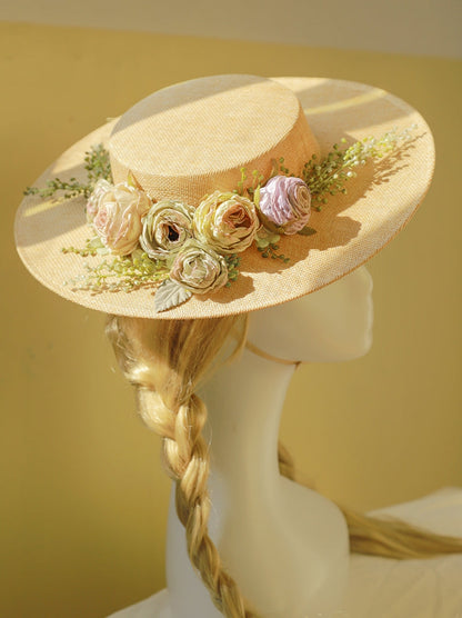 Kalsten | Handmade French Hat, Retro And Elegant Hollow Flower Forest Style Flat Hat