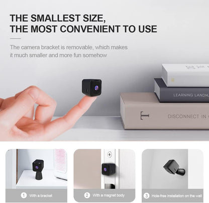 Mini surveillance camera 4K, WiFi, hidden indoor camera with night vision