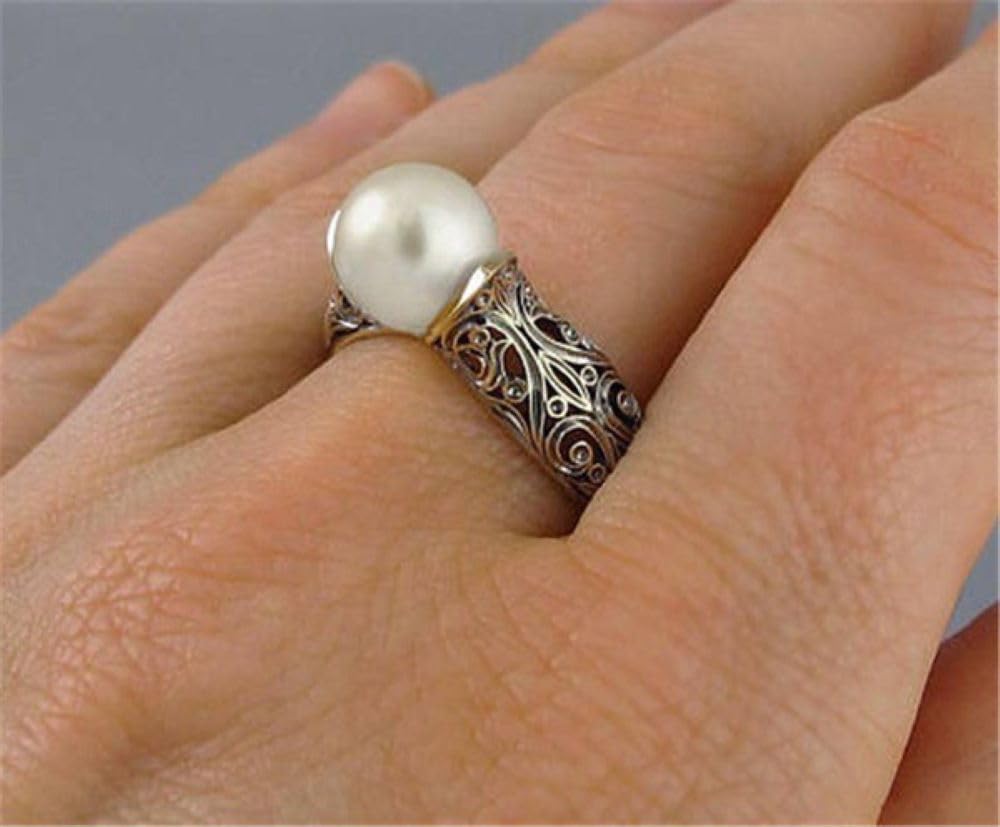 Skanto | Elegant Vintage Gold Ring with Pearl - Aurelia Sleek Design
