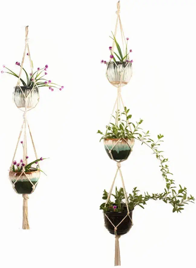 BowLift | Macrame Plant Hanger Made of Cotton Rope – Stylish Suspension for Pots