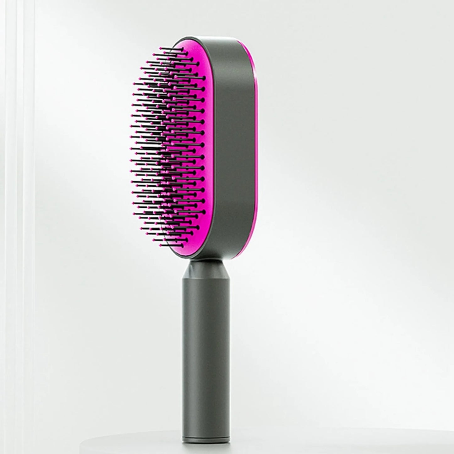 Self-cleaning 3D hairbrush