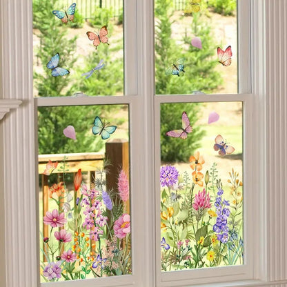 BowLift | 💐 Colorful Floral Bouquet Window Sticker 🖼️ (Removable without leaving marks)