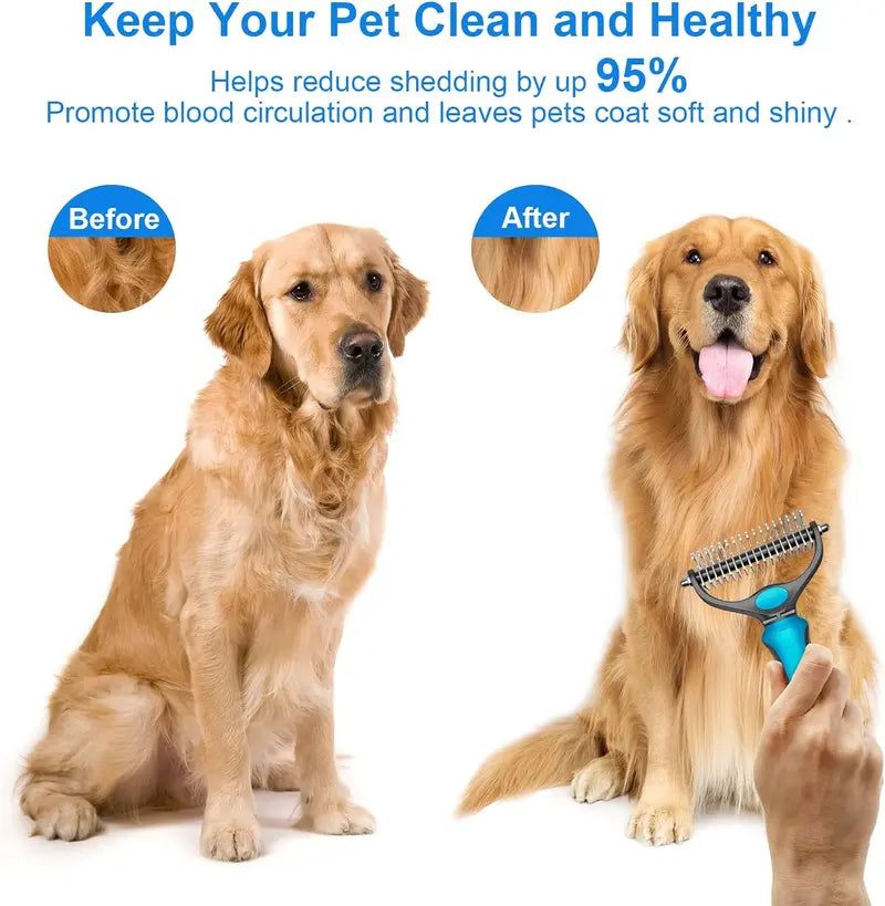 Double-Sided Pet Grooming Brush - End Pet Hair Chaos & Enjoy Quiet, Cozy Cuddle Sessions | Skanto