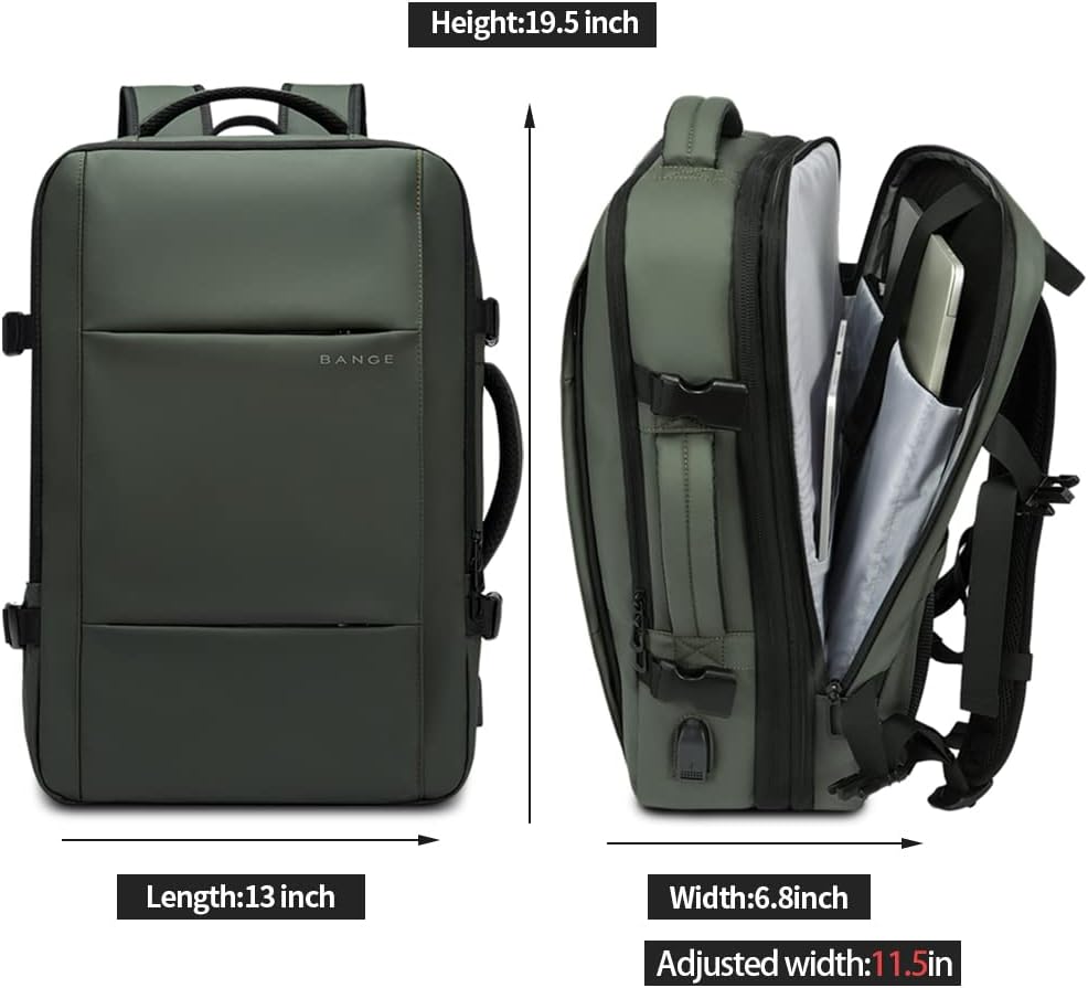 Expandable 26-45L waterproof travel backpack with laptop compartment & duffle carry | Karnz