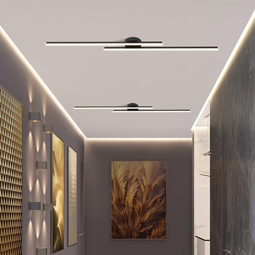Skanto | Modern Aluminum Semi Flush Mount LED Ceiling Light | Minimalist Design for Living Room, Bedroom & Hallway