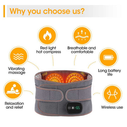 Skanto | Infrared Back Support Belt | Adjustable Heat & Vibration for Pain Relief and Muscle Relaxation