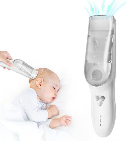 Baby Hair Clipper with Vacuum System – Waterproof Rechargeable Hair Clipper with Storage Box | Karnz